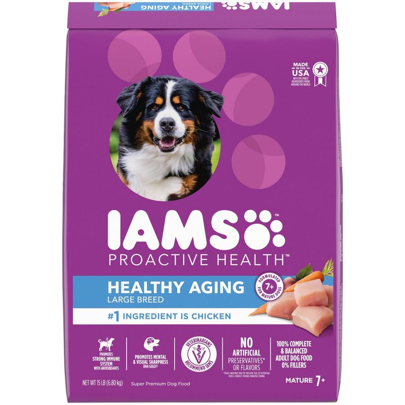 IAMS Healthy Aging Adult Large Breed for Mature and Senior Dogs with Real Chicken Dry Dog Food , 1 of 14