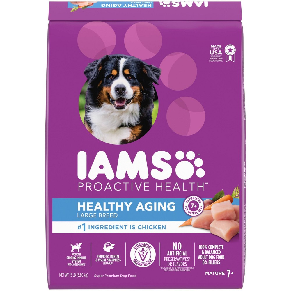 Photos - Dog Food IAMS Healthy Aging Adult Large Breed for Mature and Senior Dogs with Real 