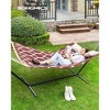SONGMICS Hammock, Quilted Hammock with Curved Bamboo Spreaders, Pillow, 78.7 x 55.1 Inches - 2 of 4