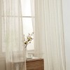 HLC.ME Lena Burlap Flax Linen Semi Sheer 3 Piece Kitchen Curtains Set, Light Filtering Transparent Window Tab Top Valance + Tiers Set - Natural Linen - 4 of 4