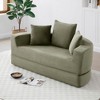 Okak Corduroy Lounge Convertible Floor Sofa Bed with Pillows,Round Futon Couch Sleeper Sofa for Living Room,Bedroom - 4 of 4