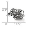 Black Bow Jewelry Double Sided Circus Elephant Bead Charm in Antiqued Sterling Silver - 2 of 3