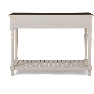 Farmhouse Antique White Wood Console Table with Storage