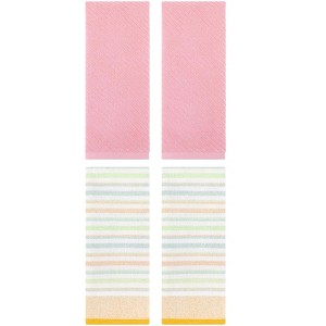 REGALWOVEN 4 Pcs Cotton Soft Comfortable Absorbent Striped Hand Towel - 1 of 4