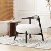 1pc Modern Accent Chair, Soft Fabric Upholstered Seat with Birch Wood Frame, Ideal for Living Room or Bedroom Use - Coolbibila - 3 of 4