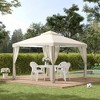 Outsunny 10' x 10' Patio Gazebo Outdoor Canopy Shelter with 2-Tier Roof and Netting, Steel Frame for Garden, Lawn, Backyard and Deck, Cream White - image 3 of 4