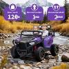 24V 2 Seater Electric UTV Car with Remote Control, 4-Wheeler Suspension, Soft Start, 3 Speeds, Led Lights, Ride on Truck Kids 3-8 Years - 2 of 4