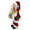 Northlight 16" Red and White Traditional Holly Berry Standing Santa Claus Christmas Figure with Gift Bag - 3 of 4
