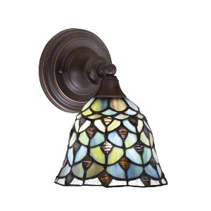 Toltec Lighting Any 1 - Light Sconce in  Dark Granite with 7" Crescent Art Glass Shade - 1 of 1