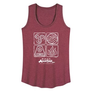 Women's - Avatar: The Last Airbender - Four Elements Inverse Graphic Racerback Tank - 1 of 4