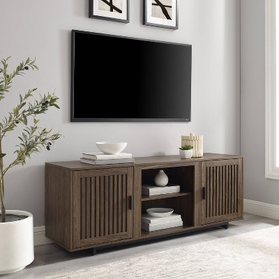 Silas 64" Black Mid-Century Modern TV Stand with Cabinet