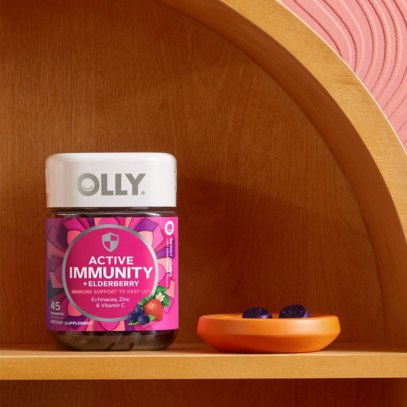 OLLY Active Immunity + Elderberry Support Gummies - Berry Brave - 45ct, 3 of 9