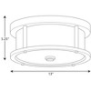 Progress Lighting Mast 2-Light Flush Mount, Antique Bronze, Etched Glass Shade - 3 of 4
