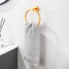 Gold Robust Aluminum Hand Towel Ring with Round Design, Ideal for Optimized Bathroom Space - 2 of 4