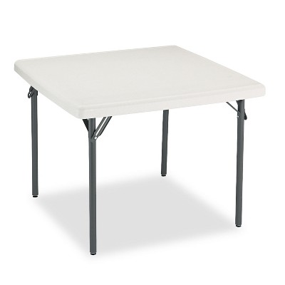 Iceberg IndestrucTables Too 1200 Series Resin Folding Table 37w x 37d x 29h Platinum 65273