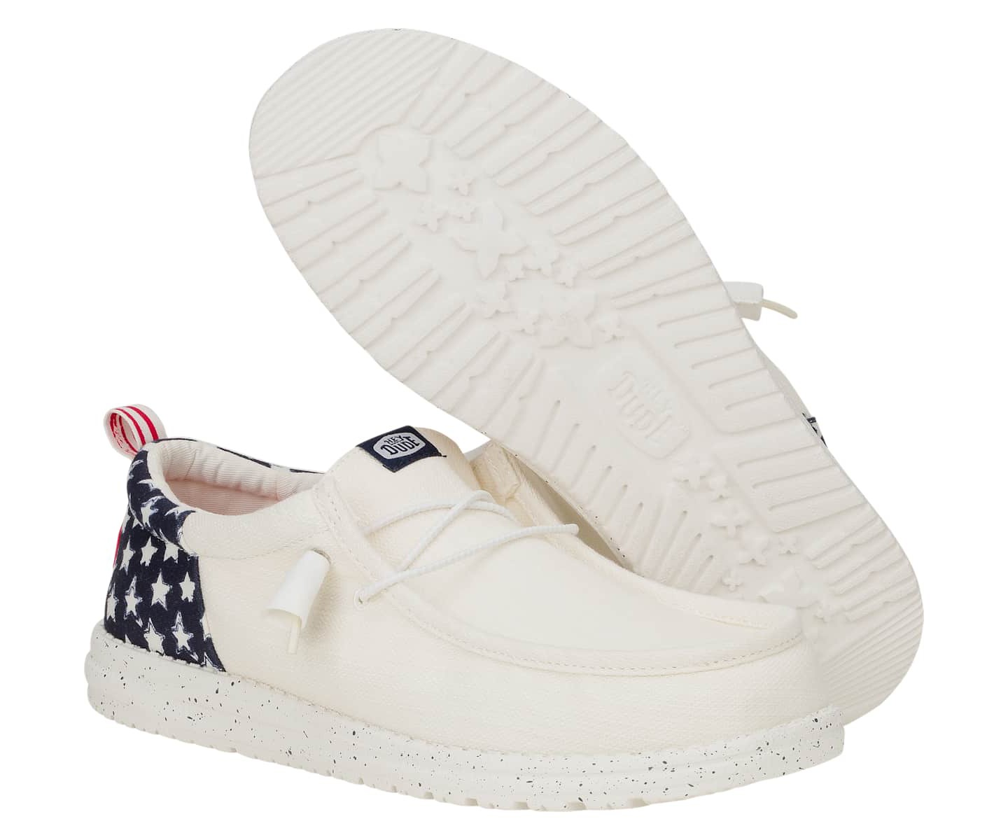 HEYDUDE Men Wally Funk Americana Stars, 4thof July Patriotic Shoes, White/Navy Blazer, 15, цвет: Белый — фото 4