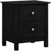 ORRD  Gemini Solid Wood Two Drawer Nightstand, Black - 2 of 4