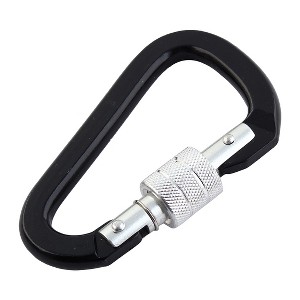 Unique Bargains u Aluminum Light Weight Screw Lock Spring Locking Carabiner 3.9 x 2.4 Inch 1 Pc - 1 of 3