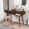 Black 42 Inch Mid Century Home Office Writing Desk Modern Simple Computer Desk with Drawer - 2 of 4
