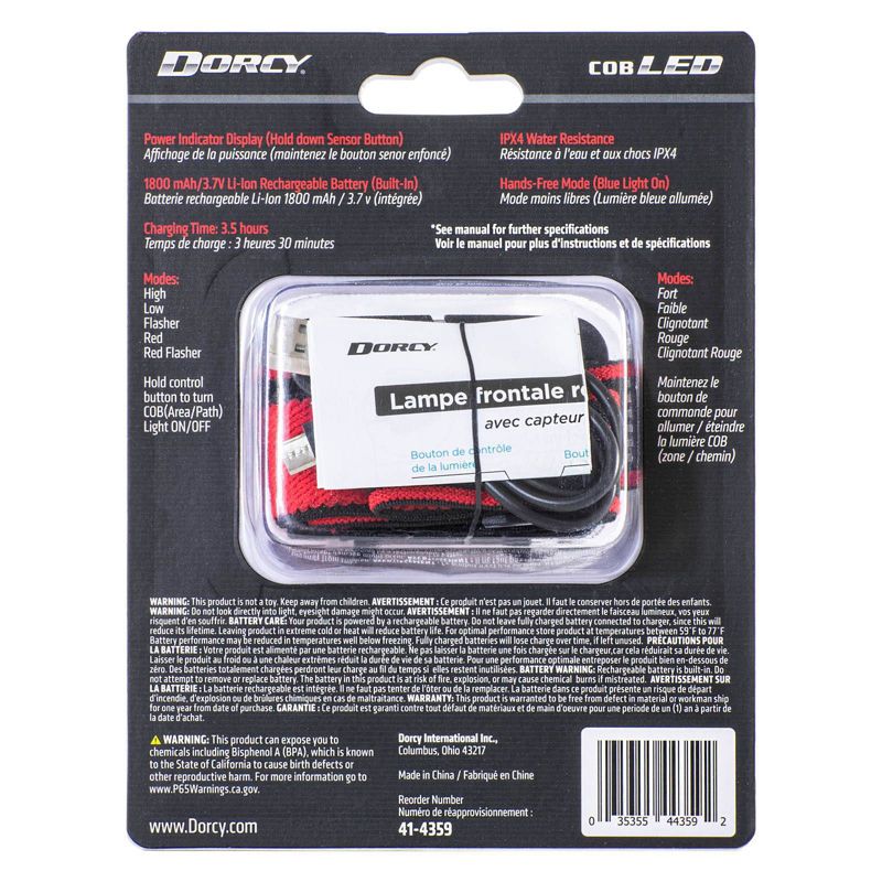Dorcy 330 Lumens USB Rechargeable LED Headlamp, 3 of 8