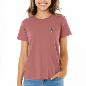 Dalix Sorcerer Frog Embroidered Cotton Relaxed Short Sleeve Tee T Shirt Womens - 1 of 4