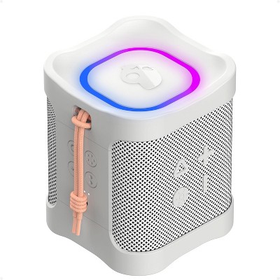Lifeworks Terrain Mini 2 Wireless Bluetooth Speaker, IPX7 Water Resistant, 14H Battery, Multi-Link, LED Light Show, Portable, Bone
