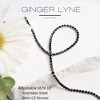 Tennis Necklace for Women 3mm Black or Clear Cubic Zirconia Choker 16-18" Adjust Length Stainless Steel - 2 of 4