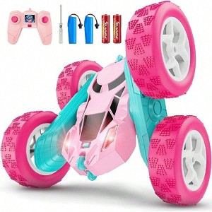 Pink RC Car for Girls, 4WD Stunt Car with 360 Flips, Double - Sided Driving, Outdoor Toy , Christmas Gift - 1 of 4