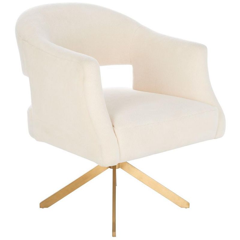 Quartz Swivel Accent Chair - Ivory/Gold - Safavieh., 3 of 10