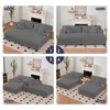 Mjkone 85" Movable Double Chaise Lounge Sofas,Loveseat with Cup Holder,Side Pockets,2 Pcs Oversized Single Sleeper Sofa Chair - 2 of 4