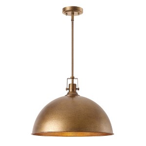 LamQee Curved Dome Pendant Light, Ceiling Hanging Fixture Chandelier Modern Industrial Dome Metal Shade for Dining Room House Foyer Kitchen - 1 of 4