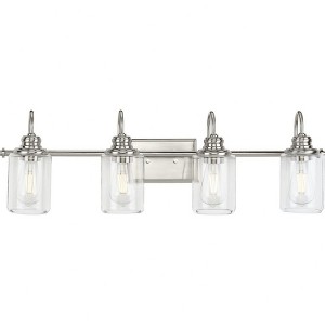 Progress Lighting Aiken 4-Light Bath Vanity Light, Brushed Nickel, Clear Glass Shade - 1 of 2