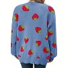 Women's Plus Size Cardigan Soft Print Long Sleeve Open Front Knit Sweaters - 3 of 4
