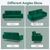 Vipbear 3 Seater Sofa Couch, 68" Velvet Loveseat Sofa with Tufted Seat Cushion and Bolster, Mid Century Modern Couch with Solid Wood Legs, Green/Gray - 4 of 4