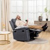 COMHOMA Dual Motor Power Lift Recliner Chair for Elderly Faux Leather Sofa Electric Recliner with Massage Heat, USB Ports, Side Pockets - 4 of 4