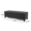 TiramisuBest Ottoman Bench - Light Grey Fabric Entryway Bench, 47.25"L x 17.5"W x 16.5"H - 3 of 4