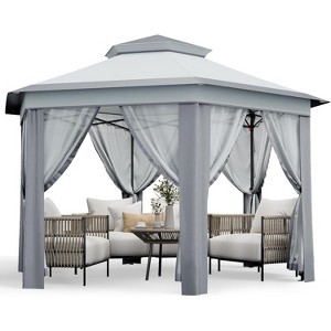 Outdoor Patio Gazebo 13'x13' with Expansion Bolts, Heavy Duty Party Tent & Shelter with 6 Zippered Mesh Netting  for Backyard - 1 of 4