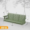 VINGLI Upgraded Patio Wooden Porch Swing for Courtyard & Garden, Heavy Duty 880 LBS Swing Chair Bench with Hanging Chains for Outdoors (Green, 5 FT) - 4 of 4