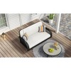 Okak PE Wicker Porch Swing with Chains,All-Weather Hanging Bench Swing,2-Seater Outdoor Patio Swing Chair for Backyard,Garden,Poolside - 4 of 4