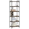 vidaXL 6-Tier Brown Oak Bookcase - Engineered Wood Freestanding Shelf with Metal Frame - 3 of 4