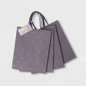  OfficeCastle 4 Pack Small Black Gift Bags with Tissue Paper, 9  Gift Bags with Star Pattern, Perfect for Birthdays, Showers, Weddings and  Parties