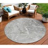 Silver Gray And Taupe Abstract Washable Indoor Outdoor Area Rug - 2 of 4