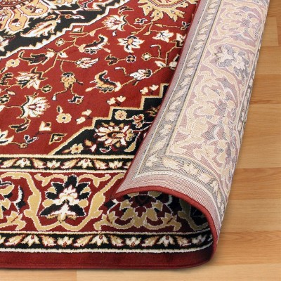 Red Floral Medallion Synthetic Indoor Area Rug, 8' x 10'