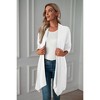 Coolmee Women's Lightweight Cardigan Casual Soft Long Sleeve Floral Knit Cardigans with Pockets High Low Hem Draped - 2 of 4