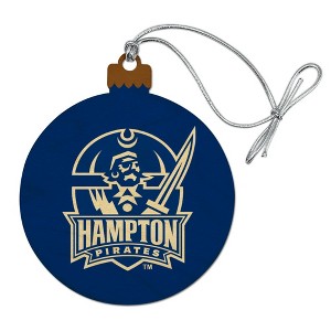 Hampton University Pirates Logo Wood Christmas Tree Holiday Ornament - 1 of 4