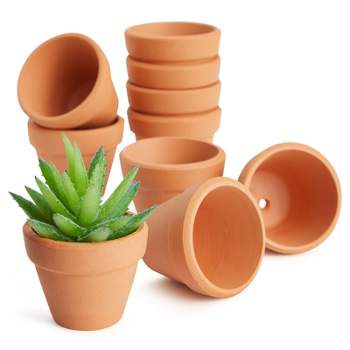 Juvale 10-Pack 1.5-Inch Mini Terracotta Plants Pots with Holes for Cactus, Succulents, Tiny Clay Flower Pot Planters for Nursery, Indoor Garden