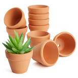 Juvale 10-Pack 1.5-Inch Mini Terracotta Plants Pots with Holes for Cactus, Succulents, Tiny Clay Flower Pot Planters for Nursery, Indoor Garden