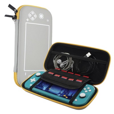 Insten Carrying Case with 10 Game Slots Holder for Nintendo Switch Lite - Portable & Protective Travel Cover Accessories, Gray/Yellow