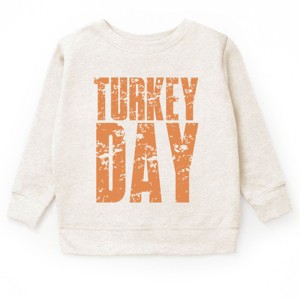 Turkey Day Block Distressed - Youth Graphic Sweatshirt - 1 of 4