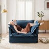SKRAN 49" Arm Chair,Comfy Chenille Fabric Couch Chair with 2 Large Soft Pillows,Upholstered Deep Seat Single Sofa Chair for Living Room Bedroom,Blue - 2 of 4